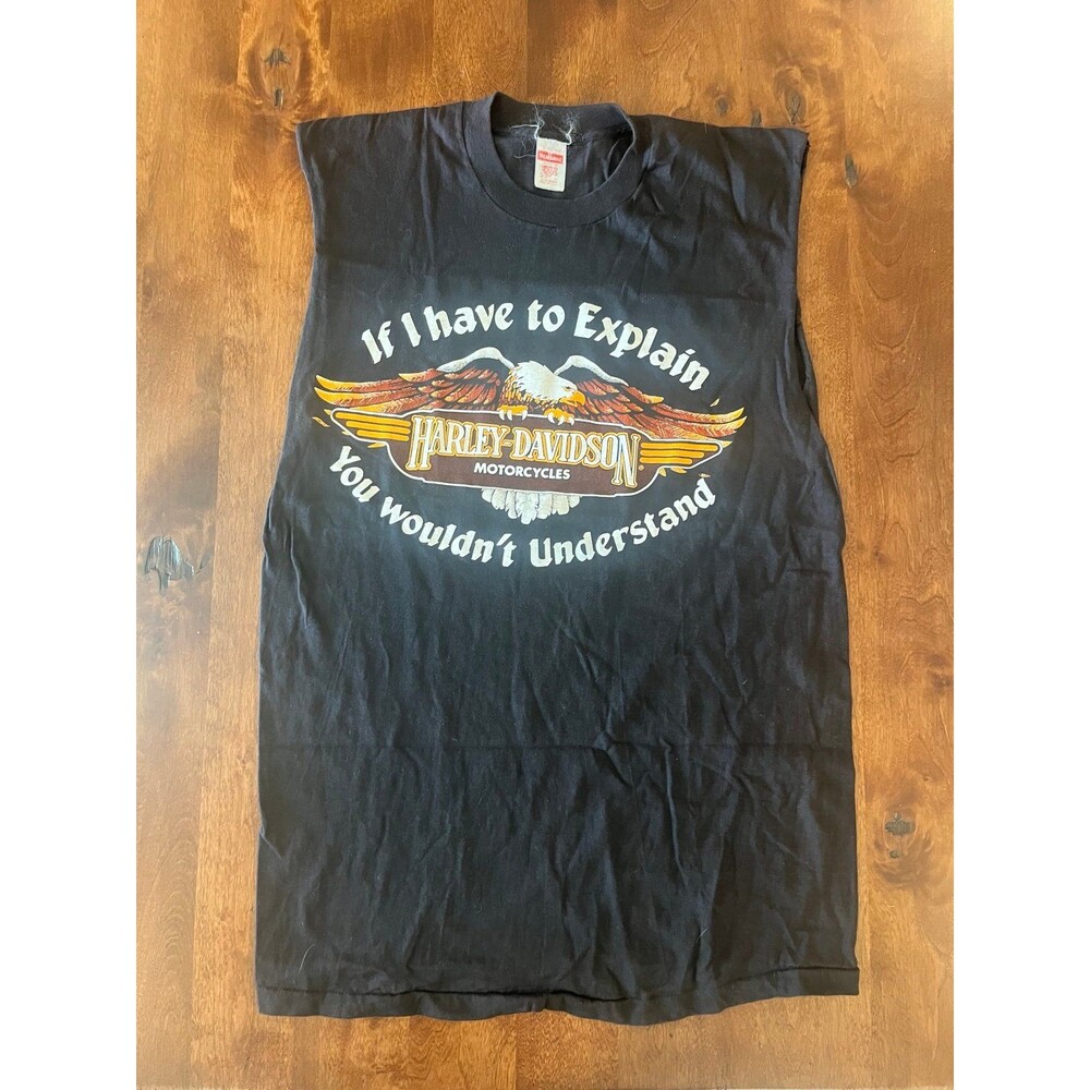 VTG 1978 Harley Davidson 100% cotton muscle shirt, Men’s size L